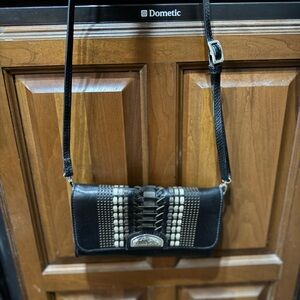 Brighton Black and Silver Crossbody Bag